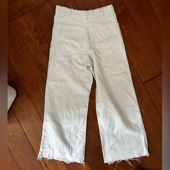Rachel Comey White wide leg Denim with Frayed hem size 6 - Picture 2 of 10